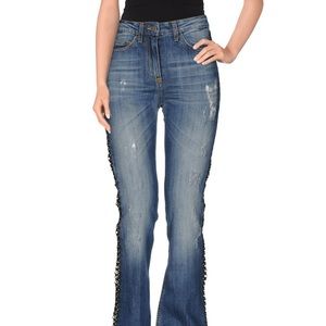 Italian distressed bootcut jeans